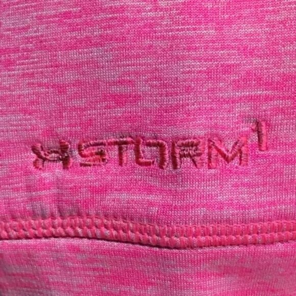 Under Armour Ladies Heathered Pink Pullover Hoodie Size Medium UA Logo Stretch - Picture 8 of 9